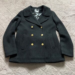 J. Crew Stadium Cloth by Nello Gori Double Breasted Wool Peacoat Women’s Size 12